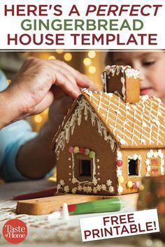 there's a perfect gingerbread house template for this free printable from taste of home