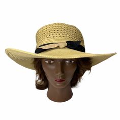 Halogen Tan Black Woven Straw Wide Brim Beach Summer Sun Hat Womens One Size Brand: Halogen Size Type: Regular Size: One Size Style: Sun Hat Material: Straw Color: Tan Secondary Color: Black Pattern: Solid Casual Travel Boater Hat, Casual Short Brim Straw Hat For Vacation, Lightweight Casual Straw Hat For Vacation, Casual Brimmed Boater Hat For Beach, Casual Wide Brim Straw Hat For Vacation, Casual Lightweight Straw Hat For Vacation, Casual Straw Hat For Warm Weather Vacation, Casual Boater Hat For Beach With Brimmed Shape, Casual Boater Hat For Beach Season Travel