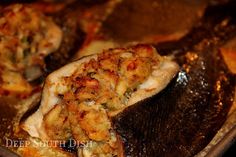 some food that is sitting on top of a pan in the oven and ready to be eaten