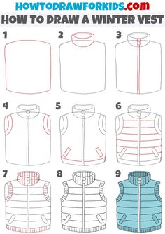 how to draw a winter vest