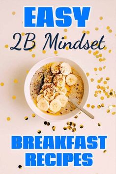 a bowl of breakfast cereal with bananas on top and confetti in the background