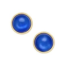 $38 Kate Spade Forever Gems Stud Earrings In Blue - New Timeless--Gold-Plated, Finished With Glass Stones, And So Classic And Wearable You'll Never Need (Or Want) To Take Them Off. * From The Forever Gems Collection Eye-Catching Stones Wrapped In A Golden Design Glass Gold-Tone Postback, 14k Gold Filled Post Approx .038”W Dust Bag Is Not Included If An Offer Is Accepted For Less Than The Listed Price Classic Sapphire Earrings In 14k Gold, Blue Single Gold Plated Earring, Elegant Blue Kate Spade Jewelry, Luxury Blue Cabochon Earrings, Elegant Blue 14k Gold-filled Earrings, Kate Spade Studs, Kate Spade Bangle, Kate Spade Earrings Stud, Pearl Earring Set