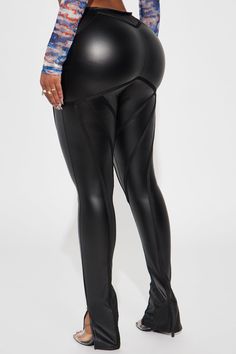 Available In Black. Faux Leather Legging Mid Rise Seaming Detail Stretch Elastic Waistband Self 95% Polyester 5% Spandex Contrast 80% Polyester 20% Spandex Imported | Do It Faux Leather Legging in Black size Large by Fashion Nova Leather Legging, Faux Leather Leggings, Leather Leggings, Black Faux Leather, Black Leggings, Fashion Nova, Black Fashion, Mid Rise, Do It