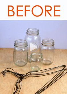 ✓✓ Magical! What a gorgeous idea for decor and gifts, and it only takes 5 minutes! #masonjars #masonjarcrafts #upcycle #upcycling #recycle #recycling #diy #homedecor #homedecorideas #vintage #vintagewedding #weddingdecor #weddingdecoration. Diy Hanging Mason Jar, Hanging Mason Jar Lights, Recycling Diy, Mason Jar Lights, Hanging Mason Jars, Shabby Chic Easter, Craft Storage Furniture, Thrift Store Crafts, Diy Garden Furniture