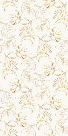 an artistic pattern with leaves on a white background, in gold and orange colors photo