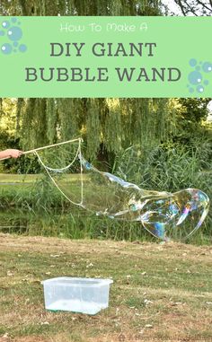 how to make a diy giant bubble wand in the backyard or yard with kids