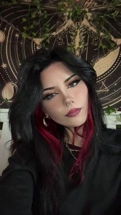 Peekaboo Hair, Gothic Hairstyles, Goth Hair, Halo Hair, Pretty Hair Color