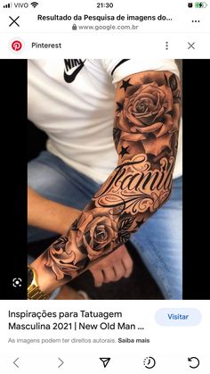 a man with a tattoo on his arm and forearm is shown in an instagramture