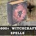 an image of a book that is on top of a table with the words, boo - witch crafts spills