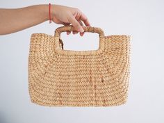 "Straw Bag for Casual Day Shopping and Travel. They made of Water Hyacinth bag. Great for gift to extra or your friend. (We disinfected the bag and ensure they ultra clean) Detail : 1 top closure zipper 1 interior zipper pocket MEASUREMENT : ♥ Size Small Thickness 4\" (inches) x Width 11\" (inches) x Height 7.5\" (inches) ♥ Size Medium Thickness 4\" (inches) x Width 12\" (inches) x Height 9\" (inches) SHIPPING: We will be SHIPPED via THAI AIRMAIL and had TRACKING No. and Delivery Time 14 - 28 da Trendy Rectangular Straw Bag For Gifts, Trendy Rectangular Straw Bag As Gift, Trendy Rectangular Straw Bag For Gift, Trendy Rectangular Straw Gift Bag, Top Handle Straw Bag For Gifts, Top Handle Straw Bag As Gift, Handmade Square Straw Bag For Gift, Top Handle Natural Straw Bag For Gift, Top Handle Natural Straw Bag As Gift