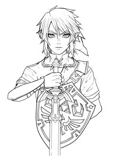 Zelda Line Art, Link Coloring Pages, Legend Of Zelda Coloring Pages, Zelda Coloring Pages, Animal Stencil Art, Legend Of Zelda Characters