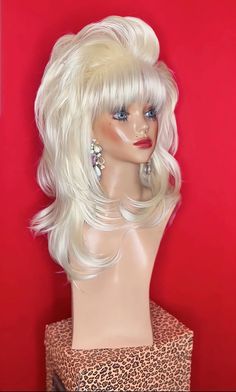 Dolly Parton Wigs For Sale, Dolly Parton Wigs, 80s Big Hair, Pngtuber Model, Punk Rock Hair, 1980s Hair, Drag Queen Costumes, Mullet Wig, Drag Wigs