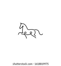 a line drawing of a running horse on a white background with the words,'horses are