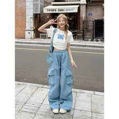 Vevesc Cargo Pants Women Y2K Oversized Sweatpants Streetwear Pockets Wide Leg Joggers Harajuku Korean Blue Baggy Casual Trousers Season: Spring/Summer Waist Type: high Decoration: Pockets Elasticity: High Strecth Fabric Type: Broadcloth Pattern Type: Solid Pant Style: Cargo Pants Material: POLYESTER Fit Type: LOOSE Length: Ankle-Length Pants Y2k Cargo Pants, Sweatpants Streetwear, Oversized Sweatpants, Wide Leg Joggers, Style Cargo Pants, Women Y2k, Backless Mini Dress, Linen Pants Women, Trendy Collection