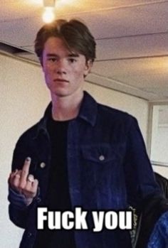 A sticker of edvin ryding showing his middle finger with a text that says fuck you Indiana Evans, Edvin Ryding, Ronaldo Junior, Royal Christmas, The Boy Is Mine