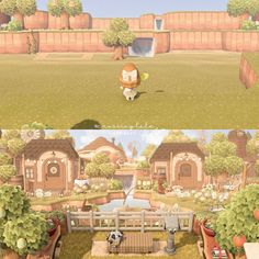 two screens showing the same scene in animal crossing