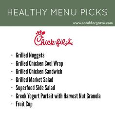 a menu for a healthy meal with chicken