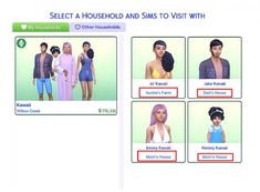 the screenshot shows several different types of clothing for males and females, as well as women's heads