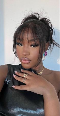 Front Fringe Hairstyles, Wispy Front Bangs, Fringe Bangs Black Women, Wispy Bangs Black Women, Wispy Bangs Round Face, Birkin Bangs, Haircut Reference, Cute Bangs, Bangs Hairstyle