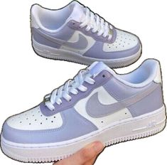 Lilac Gray, Nike Air Force 1 Custom, Rose Shoes, Air Force 1 Custom, Lilac Grey, White Shoes Sneakers, Flat Shoe, Stitching Leather, Nike Air Force 1