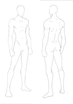 an outline drawing of a male mannequin