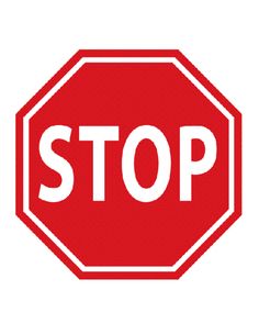 a red stop sign is shown on a white background