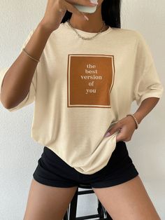 They are one of the best fabrics that you can find in different designs that are unique. Trendy Shirt Designs, Cute Gym Outfits, Slogan Tshirt, Drop Shoulder Tee, Shirt Design Inspiration, Aesthetic Shirts, Tee Shirt Designs, Women T Shirts, Trendy Tshirts