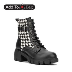 in stock Trendy Black Moto Boots For Spring, Black Moto Boots For Spring Streetwear, Trendy Black Moto Boots, White Lace-up Moto Boots For Fall, Trendy White Lace-up Moto Boots, Casual White Moto Boots For Winter, Heeled Lace Up Boots, Lace Boots, Lace Up Boots