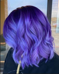 Color Melts, Periwinkle Hair, Blue Ombre Hair, Creative Hair Color, Cute Hair Colors, Hair Color Streaks, Bright Hair Colors, Dyed Hair Inspiration, Short Sassy Hair