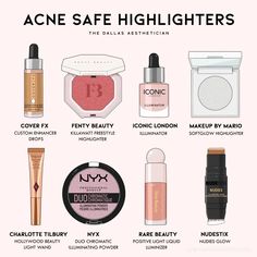 Acne Safe Highlighter, Acne Free Makeup, Nudestix Makeup