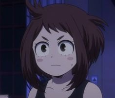 an anime character with brown hair and big eyes