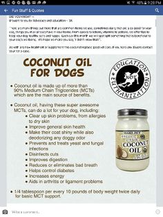 a bottle of coconut oil with information about it