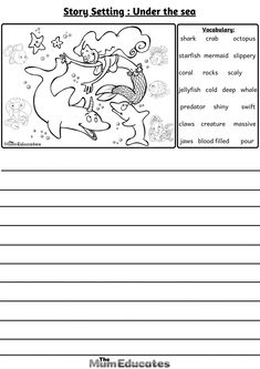 the story telling under the sea worksheet