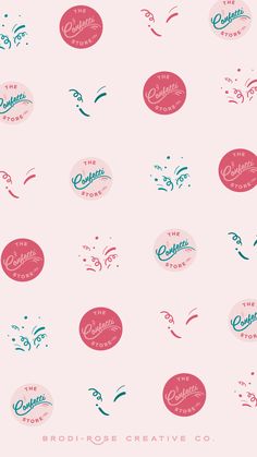 some pink and blue circles on a light pink background with the words creative written below them