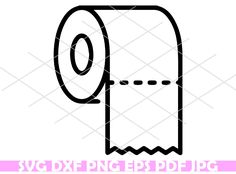 a roll of toilet paper with the word svg dxf epsp png