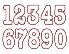 the numbers are drawn in red and white