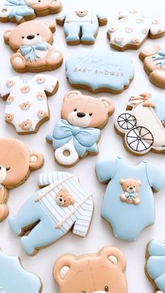 (Sponsored) 29 Classic baby shower ideas Insights You Should Copy #baby Baby Shower Cookies Decorated, Teddy Bear Baby Shower Decorations, Teddy Bear Baby Shower Theme, Bear Baby Shower Cake, Classy Baby Shower, Bear Baby Shower Theme, Idee Babyshower