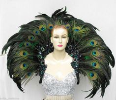 Cabaret Dancer, Peacock Costume, Vegas Showgirl, Shooting Inspiration, Hallowen Costume, Feather Headdress, Carnival Costumes, Peacock Feathers