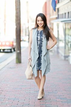 Summer sundress styles & trends Long Sleeveless Cardigan, Stitch Fix Dress, Outfits Dressy, Summer Office, Winter Work