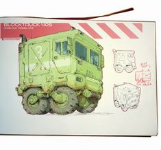 an army vehicle is shown in this drawing