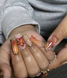 Her Nails, French Acrylic Nails, Unique Acrylic Nails, Pink Acrylic Nails, Square Acrylic Nails