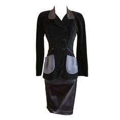 Bustier And Skirt, Skirt Measurements, Thierry Mugler, Vintage Velvet, Black Nylon, Skirt Suit, Stylish Dresses, Karl Lagerfeld, Waist Skirt