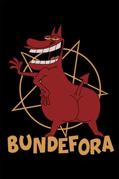 an image of a cartoon character with the word'bundefora'on it