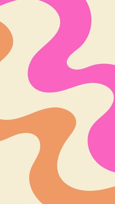 an orange and pink abstract background with wavy lines