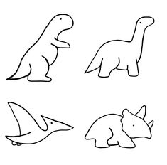 four different types of dinosaurs with one dinosaur in the middle and one on the bottom