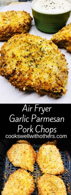 air fryer garlic parmesan pork chops on the grill