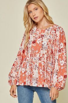 This babydoll printed top is my favorite this season! We love the pattern on this top with floral print and balloon sleeves. Woven, non sheer. 100% Rayon Take Me Out, Balloon Sleeves, Print Tops, Apricot, Happy Shopping, Baby Dolls, Floral Tops, My Favorite, Balloons