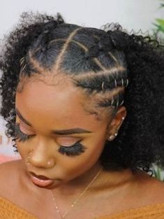 Band Hairstyles, Rubber Band Hairstyles, Braided Cornrow Hairstyles, Hairdos For Curly Hair, Natural Curls Hairstyles, Natural Hair Styles Easy