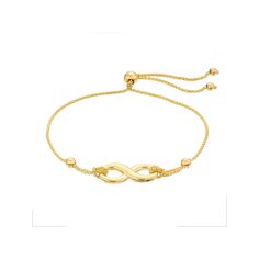 Versatile and fashionable, this 14k gold infinity link bracelet lends never-ending style to your wardrobe. Versatile and fashionable, this 14k gold infinity link bracelet lends never-ending style to your wardrobe. Chain type: wheat Length: 9.25 in. Metal: 14k gold Finish: polished Packaging: boxed Gender: female. Age Group: adult. Elegant Adjustable Chain Bracelet With Solid Link, Adjustable Elegant Chain Bracelet With Solid Links, Elegant Bracelets With Adjustable Chain For Anniversary, Elegant Adjustable Chain Bracelets For Anniversary, Elegant Adjustable Chain Bracelet For Anniversary, Adjustable Infinity Bracelet For Formal Occasions, Classic Adjustable Infinity Jewelry, Elegant 14k Gold Infinity Jewelry, Modern Twist Infinity-shaped Yellow Gold Jewelry