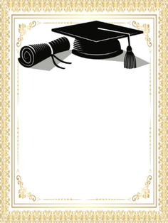 a graduation card with a mortar cap and diploma